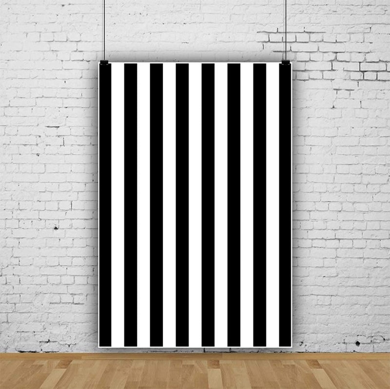Renaiss 5x7ft Black and White Vertical Stripes Backdrop for Wedding Baby Shower Kids Children Birthday Party Photography Background Dessert Table Decor Banner Photo Booth Studio Props - Image 2